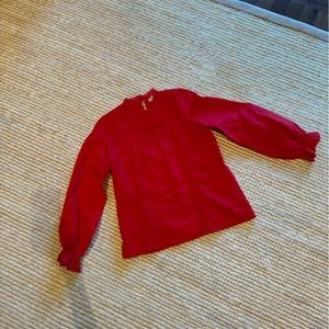 Vanessa Bruno red cotton lace blouse. Size 38 french.